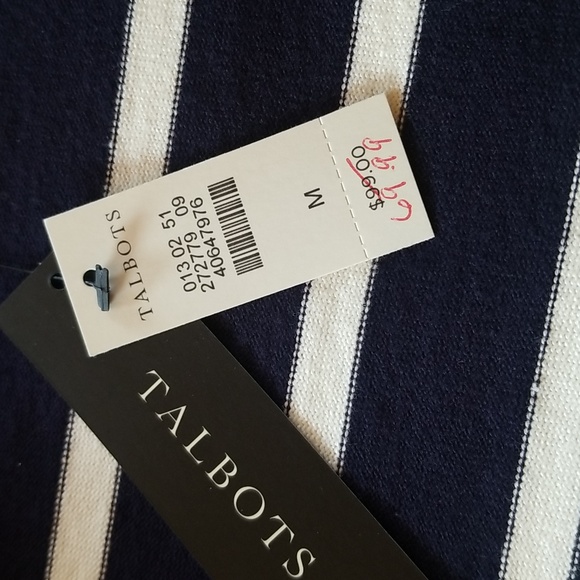 Talbots Navy Blue and White Striped Lightweight Cotton Jacket, NWT, Size M - Picture 5 of 6